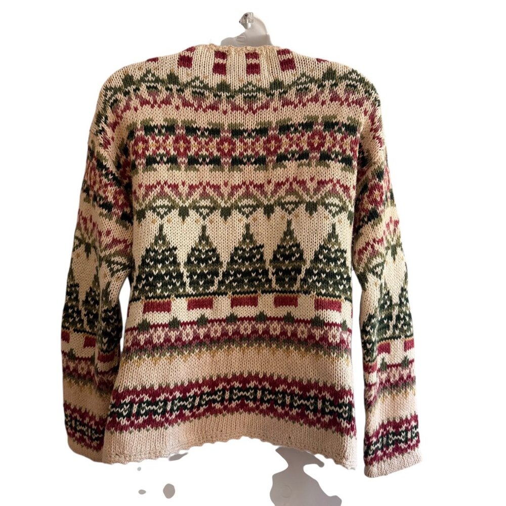 Vintage Tiara Petites Beaded Christmas Tree Cardigan | PM - Picture 5 of 9